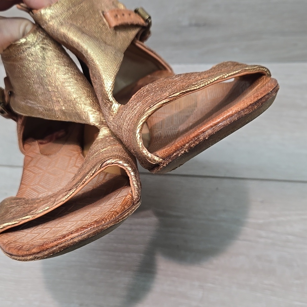 A.S.98 By Free People Hercigovina Gold Open-ToeHeel Sandals Shoes Sz 40/9-9.5 - Picture 4 of 14